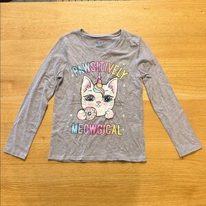 The Children's Place Gray 'Pawsitively Meowgical' Unicorn Cat Shirt